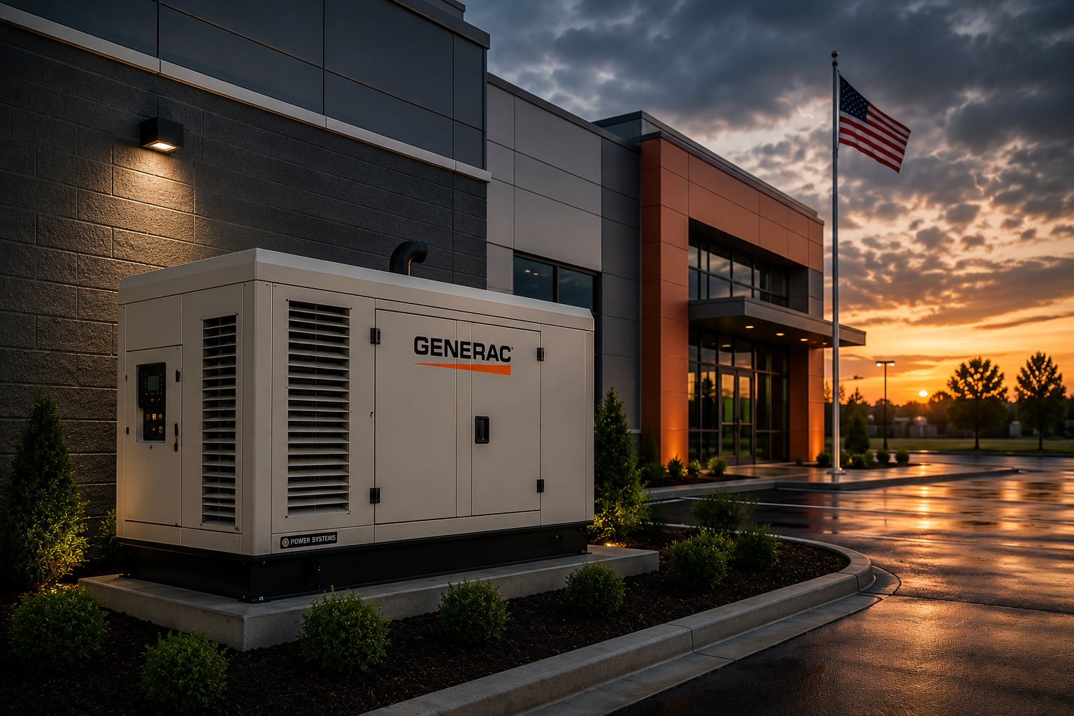 Commercial backup generator for business
